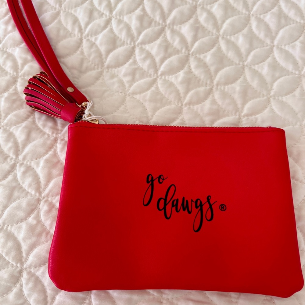 NEW UGA Georgia Go DAWGS Red Jen Wristlet: 4.5” by 5.5” Stadium approved - Picture 4 of 6